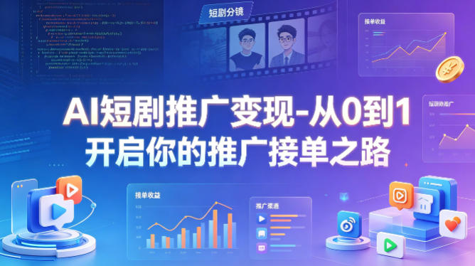 AI短剧推广变现-从0到1开启你的推广接单之路-hl998