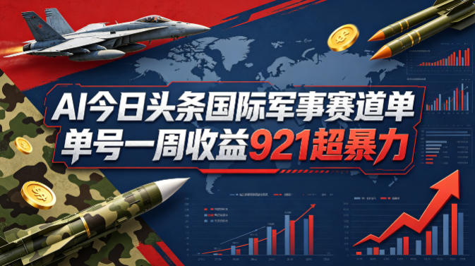 AI今日头条国际军事赛道，单号一周收益921，超暴力-hl998