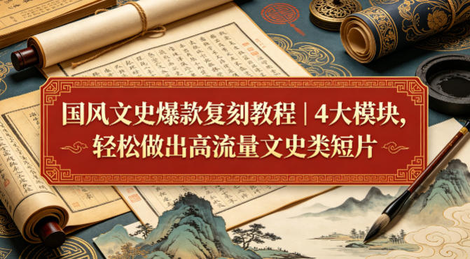 国风文史爆款复刻教程｜4大模块，轻松做出高流量文史类短片-hl998