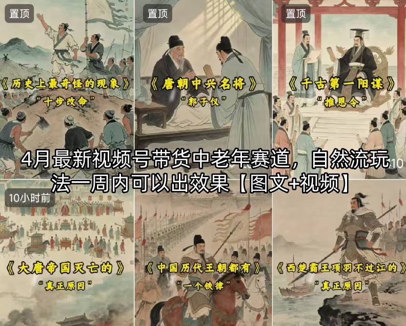 4月最新视频号带货中老年赛道，自然流玩法一周内可以出效果【图文+视频】-hl998