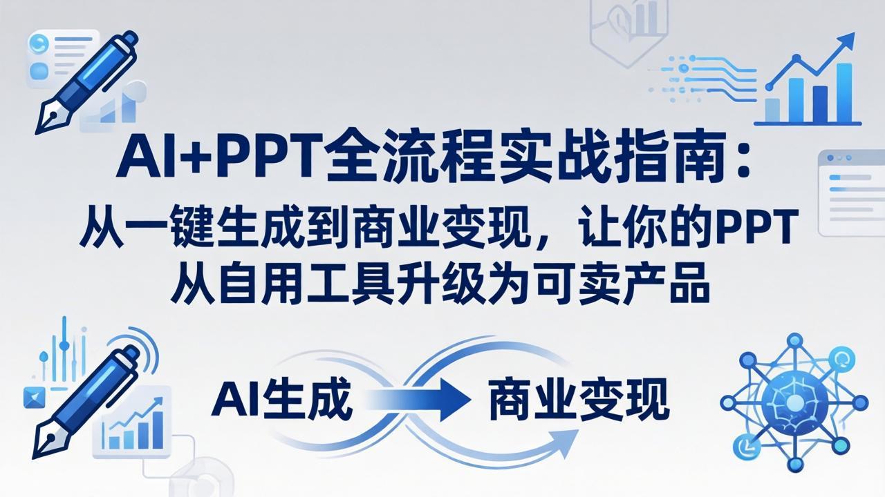AI+PPT全流程实战指南-更新4月21：从一键生成到商业变现，让你的PPT从自用工具升级为可卖产品-hl998