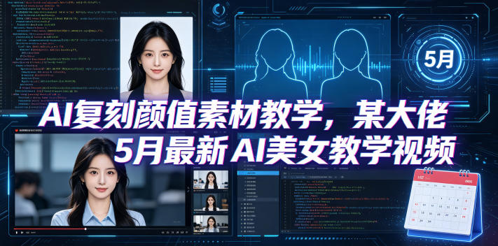 AI复刻颜值素材教学，某大佬5月最新AI美女教学视频，内含4月好物复刻教学-hl998