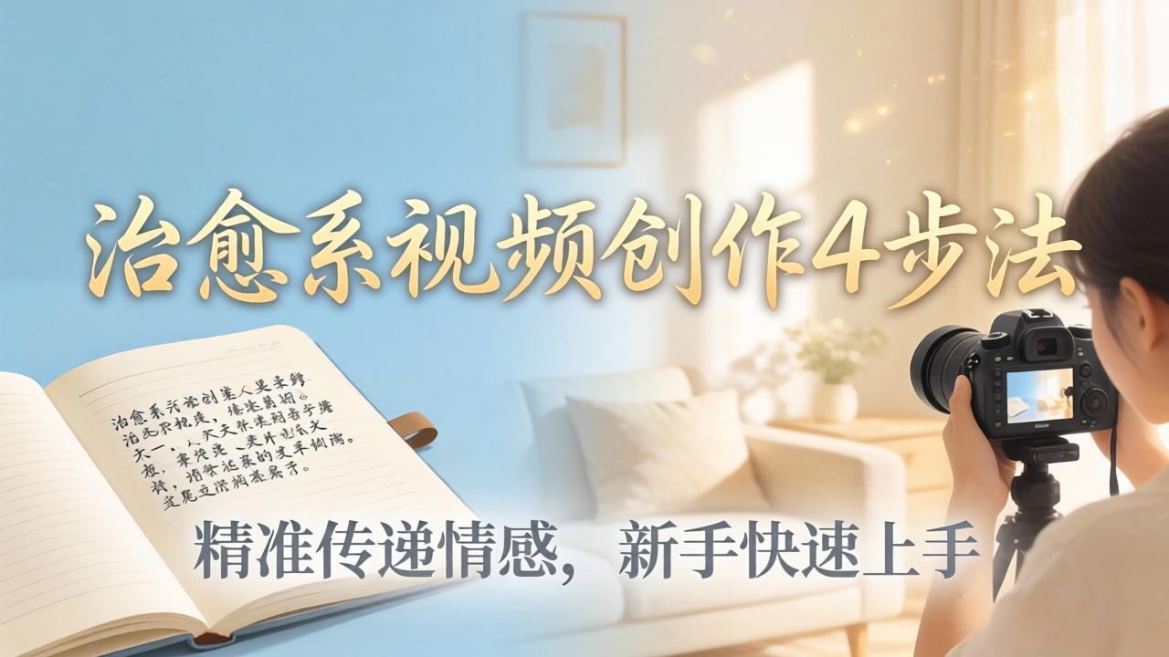 治愈系视频创作4步法：从文案打磨到画面呈现，精准传递情感，新手快速上手出优质内容-hl998