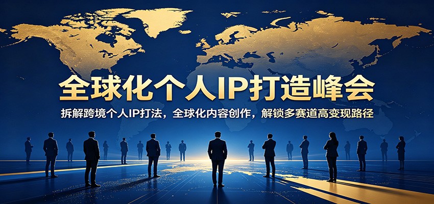 全球化个人IP打造峰会：拆解跨境个人IP打法，全球化内容创作，解锁多赛道高变现路径-hl998