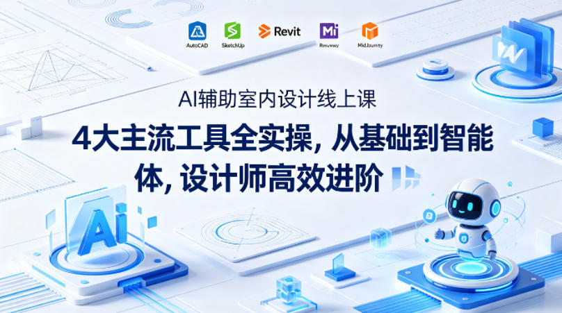 AI辅助室内设计线上课｜4大主流工具全实操，从基础到智能体，设计师高效进阶-hl998