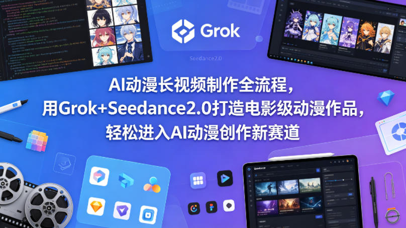 AI动漫长视频制作全流程，用Grok+Seedance2.0打造电影级动漫作品，轻松进入AI动漫创作新赛道-hl998