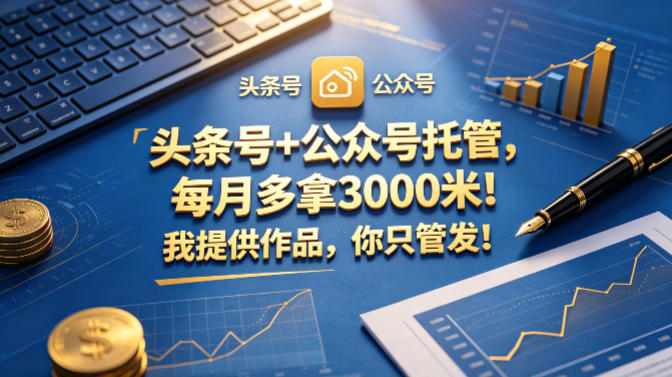 头条号+公众号托管，每月多拿3000米！我提供作品，你只管发！【揭秘】-hl998