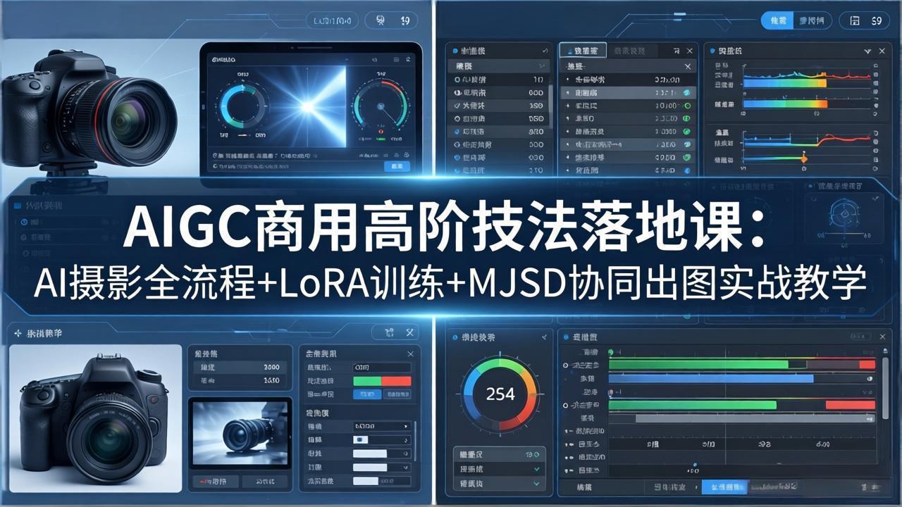 AIGC商用高阶技法落地课：AI摄影全流程+LoRA训练+MJSD协同出图实战教学-hl998
