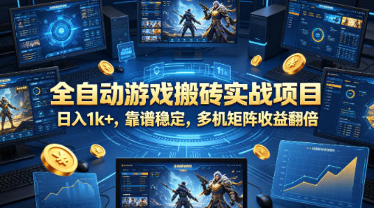 全自动游戏搬砖实战项目，日入1k+，靠谱稳定，多机矩阵收益翻倍【揭秘】-hl998