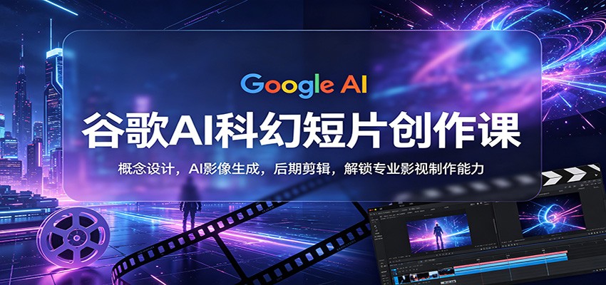 谷歌AI科幻短片创作课：概念设计，AI影像生成，后期剪辑，解锁专业影视制作能力-hl998