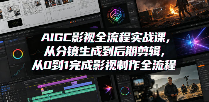 AIGC影视全流程实战课，从分镜生成到后期剪辑，从0到1完成影视制作全流程-hl998