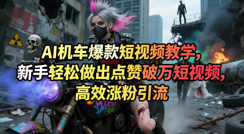 AI机车爆款短视频教学，新手轻松做出点赞破万短视频，高效涨粉引流-hl998