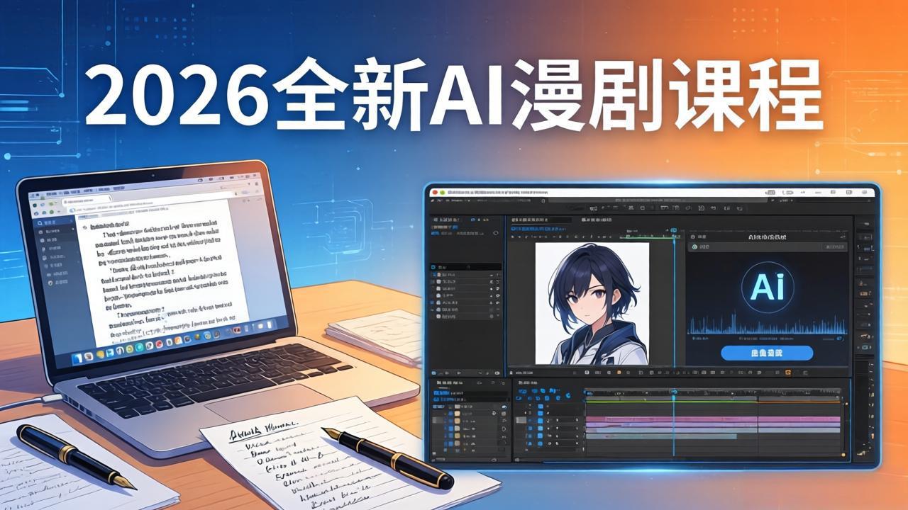 2026全新AI漫剧课程：覆盖创作全链路，教你写作分镜剪辑配音一站式打造漫剧作品-hl998