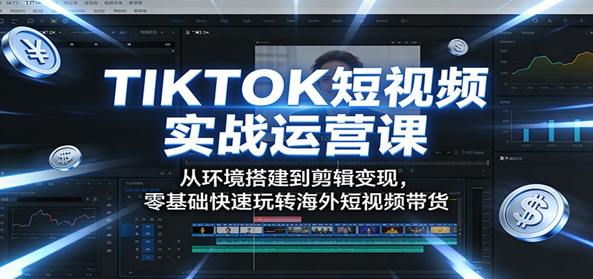 TIKTOK短视频实战运营课：从环境搭建到剪辑变现，零基础快速玩转海外短视频带货-hl998