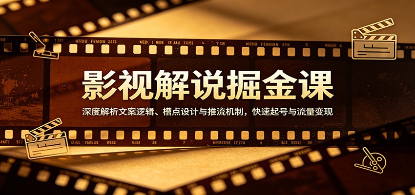 影视解说掘金课：深度解析文案逻辑、槽点设计与推流机制，快速起号与流量变现-hl998