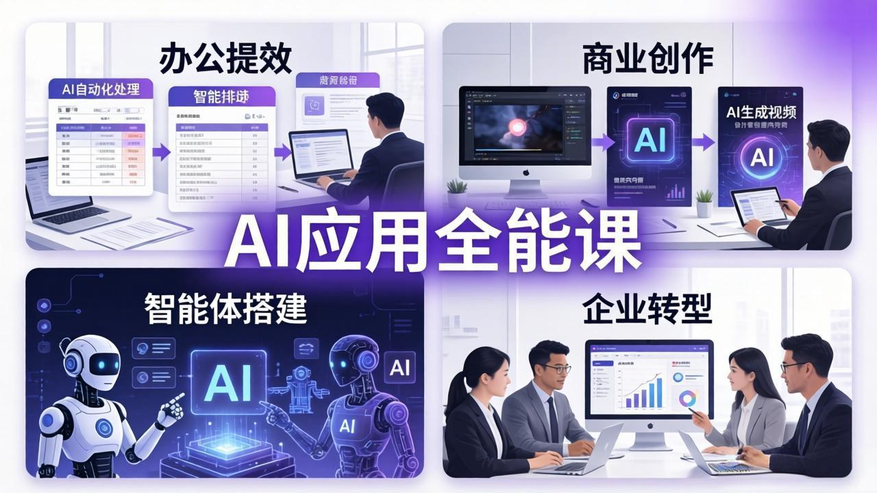 AIGC 应用全能课：办公提效、商业创作、智能体搭建、企业转型，一站式学会AI应用-hl998