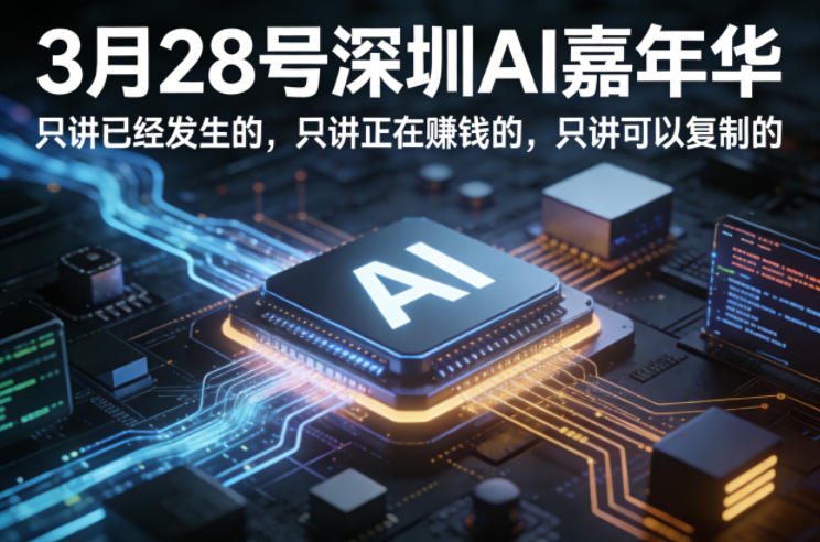 3月28号深圳AI嘉年华，只讲已经发生的，只讲正在賺钱的，只讲可以复制的-hl998