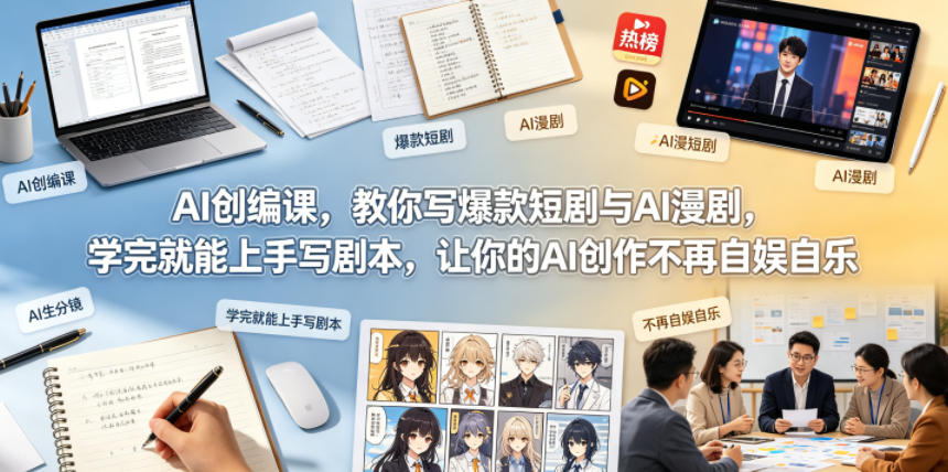 AI创编课，教你写爆款短剧与AI漫剧，学完就能上手写剧本，让你的AI创作不再自娱自乐-hl998