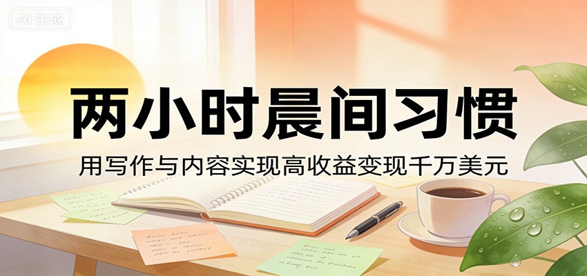 付费文章：两小时晨间习惯，用写作与内容实现高收益变现千万美元-hl998