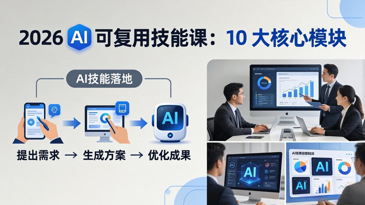 2026AI可复用技能-4月新课：10大核心模块，手把手教你把AI用进工作、产出成果-hl998