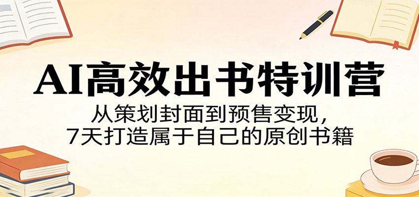 AI高效出书特训营：从策划封面到预售变现，7天打造属于自己的原创书籍-hl998