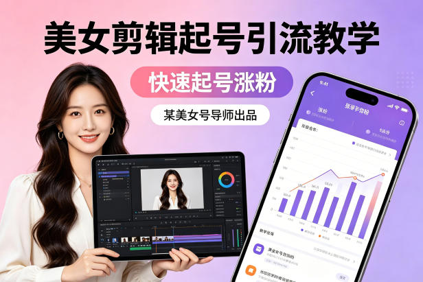 某美女号导师出品：美女剪辑起号引流教学，快速起号涨粉-hl998