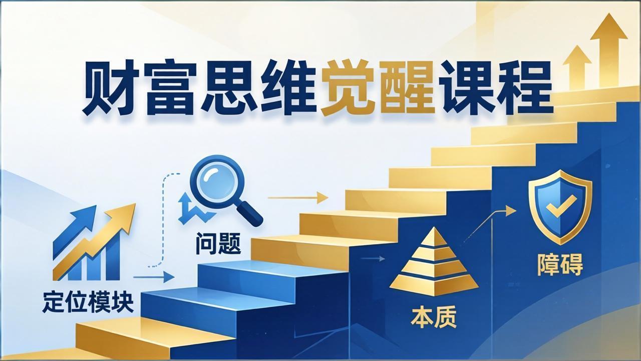 财富思维觉醒第十期：3天大课四大模块，精准定位问题看清本质，扫清人生障碍-hl998