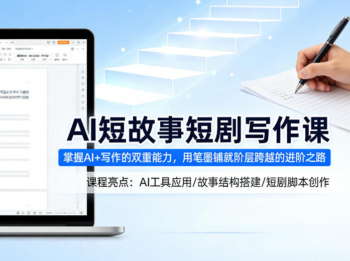 AI短故事短剧写作课，掌握AI+写作的双重能力，用笔墨铺就阶层跨越的进阶之路-hl998