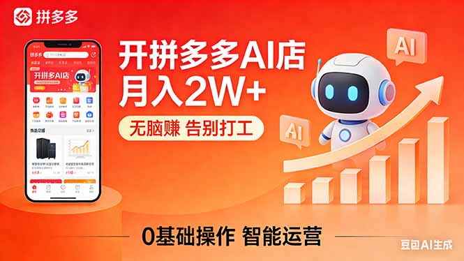 开一家拼多多AI店，月入2W+，无脑赚，告别打工，附SOP手册-hl998