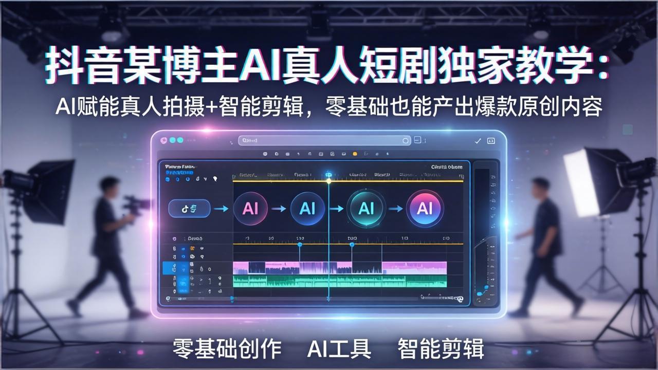 抖音某博主AI真人短剧独家教学：AI赋能真人拍摄+智能剪辑，零基础也能产出爆款原创内-hl998