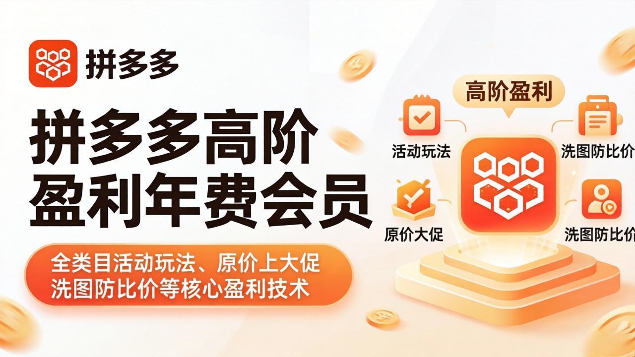 拼多多高阶盈利年费会员(更新4月-hl998