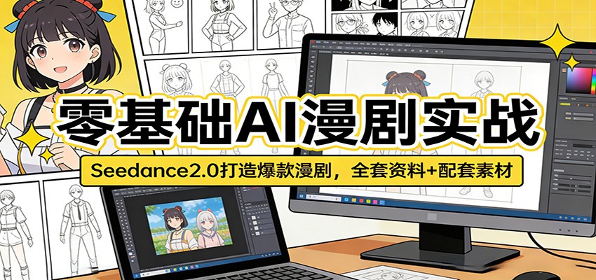 零基础AI漫剧实战：Seedance2.0打造爆款漫剧，全套资料+配套素材-hl998