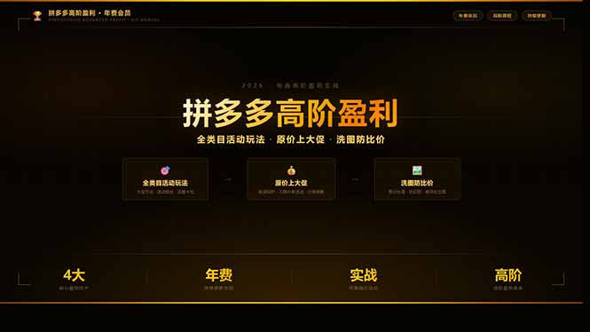 拼多多高阶盈利年费会员(更新3月31-hl998