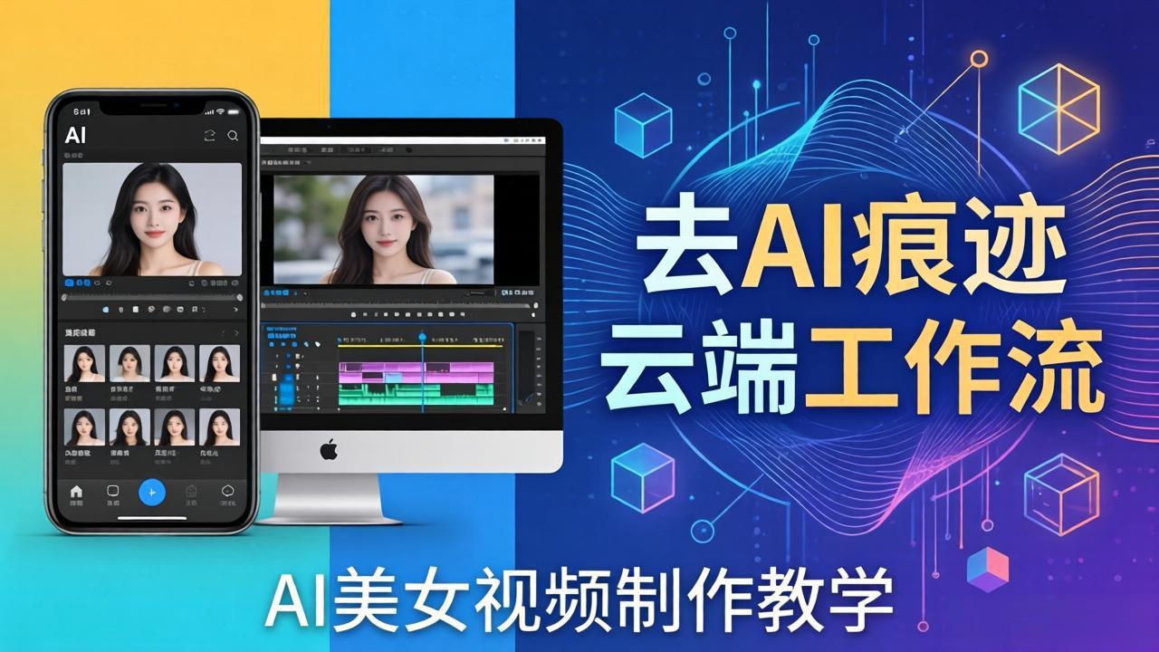 AI美女视频制作教学：去AI痕迹，云端工作流出图，手机电脑均可，不需要配置-hl998