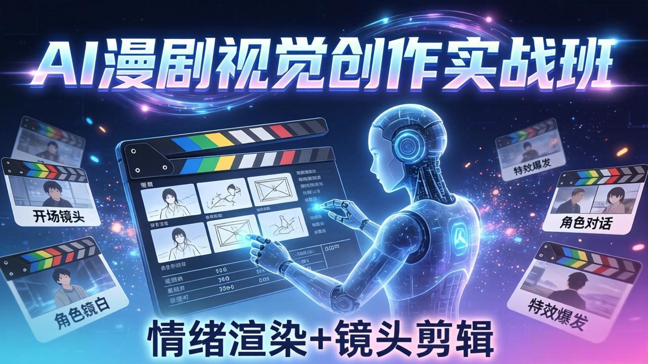 AI漫剧视觉导演思维实战班，从脚本到成片全掌握，分镜设计情绪渲染一站学会-hl998