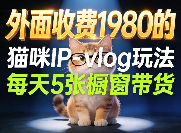 宠物赛道猫咪IP-vlog玩法，26条视频涨粉29W，每天5张橱窗带货拆解-hl998
