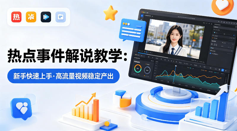 某大V的热点事件解说教学，新手也能快速上手，稳定产出高流量解说视频-hl998