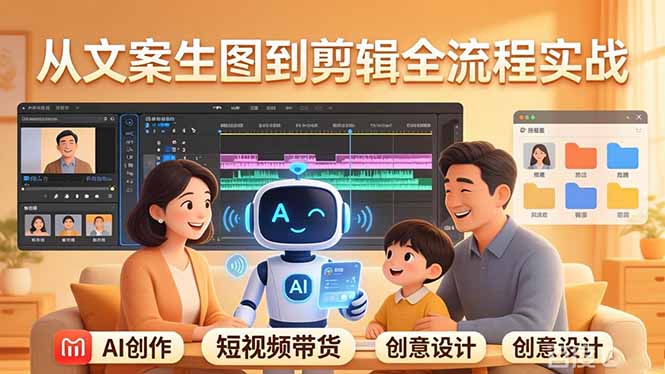 原创 AI 剧情短视频带货：AI+家庭剧情+带货广告，从文案生图到剪辑全流程实战-hl998