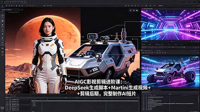 AIGC影视剪辑进阶课：DeepSeek生成脚本+Martini生成视频+剪辑后期，完整制作AI短片-hl998