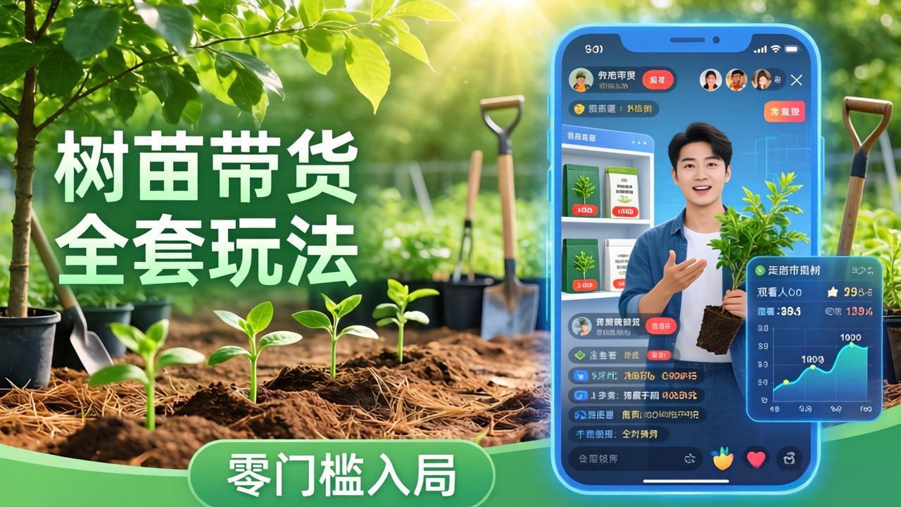 视频号AI树苗带货全套玩法：零门槛入局，掌握豆包、千问等AI工具制作树苗视频的全套流程-hl998