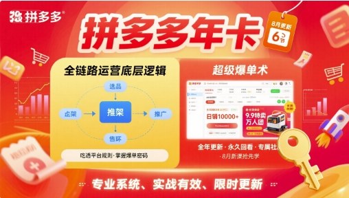 拼多多年卡，拼多多全链路运营底层逻辑，超级爆单术【更新26年3月29日】-hl998