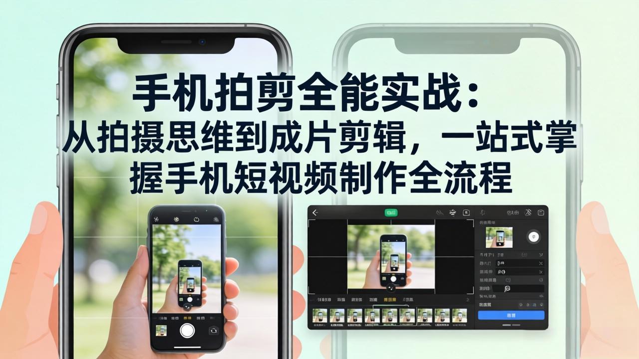 手机拍剪全能实战：从拍摄思维到成片剪辑，一站式掌握手机短视频制作全流程-hl998
