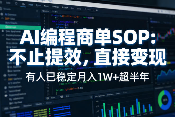 AI编程商单SOP，AI编程不能只给工作提效，还要直接变现，有人已经稳定月入1W+半年了-hl998
