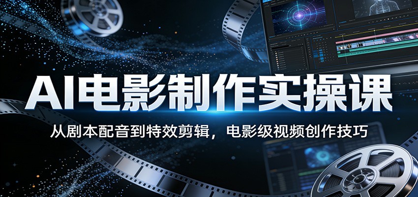 AI电影制作实操课：从剧本配音到特效剪辑，电影级视频创作技巧-hl998