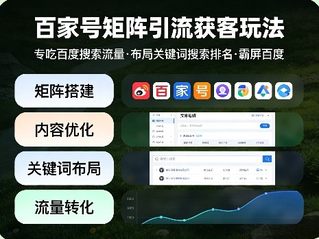 百家号矩阵引流获客玩法，专吃百度搜索流量，布局关键词搜索排名，霸屏百度-hl998