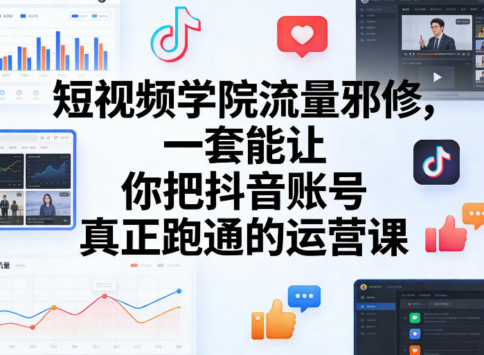 短视频学院流量邪修，一套能让你把抖音账号真正跑通的运营课-hl998
