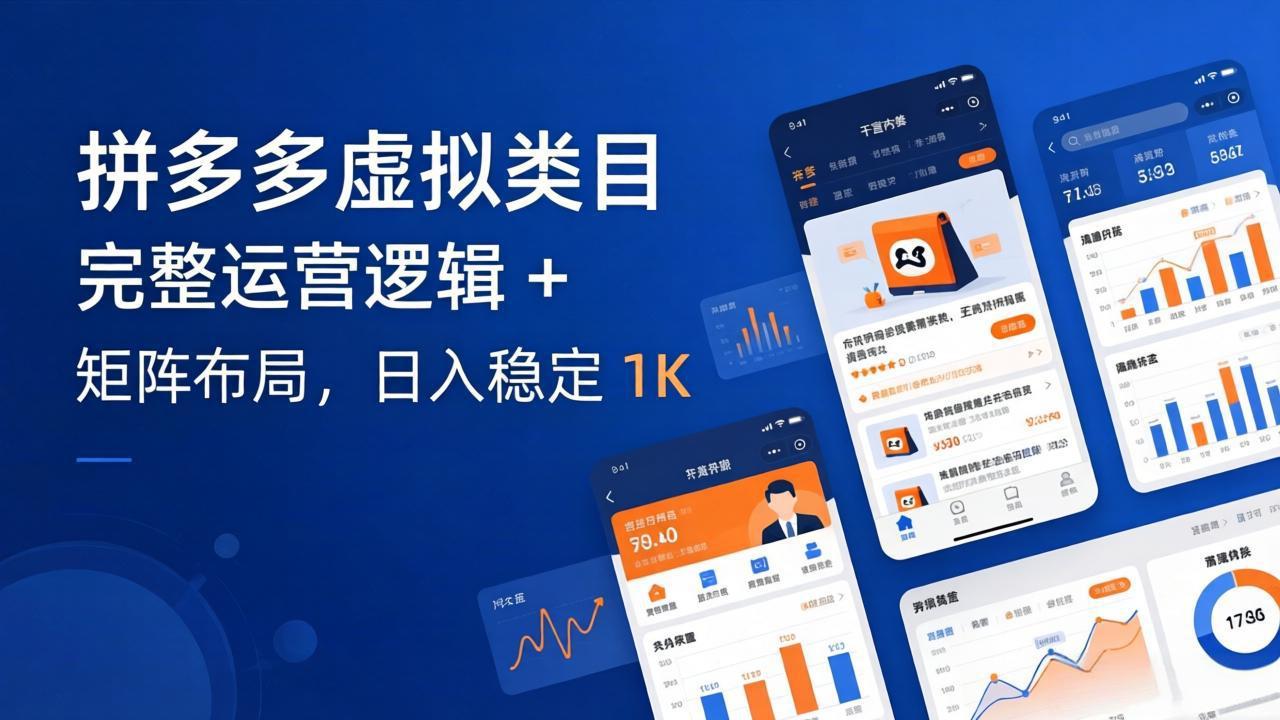拼多多虚拟类目干货：完整运营逻辑 + 矩阵布局，日入稳定 1K-hl998