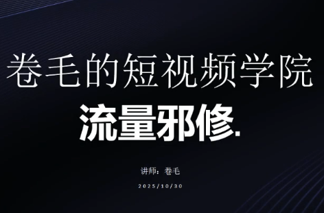 卷毛的短视频学院流量邪修-hl998