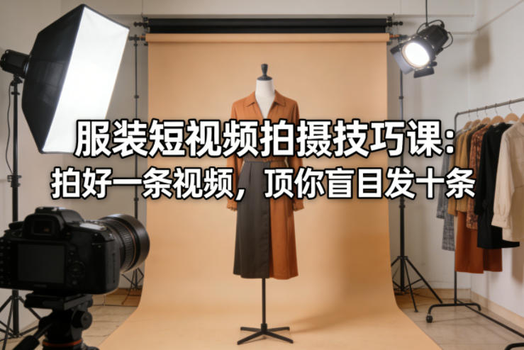 服装短视频拍摄技巧课：拍好一条视频，顶你盲目发十条-hl998