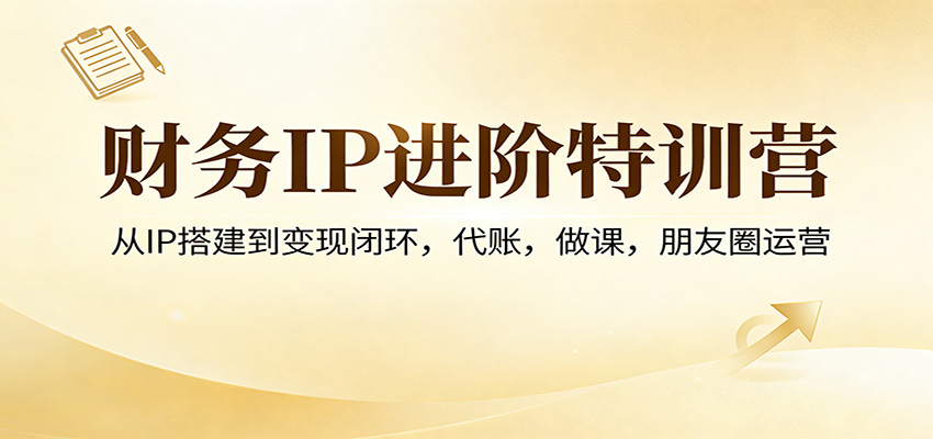 财务IP进阶特训营：从IP搭建到变现闭环，代账，做课，朋友圈运营-hl998